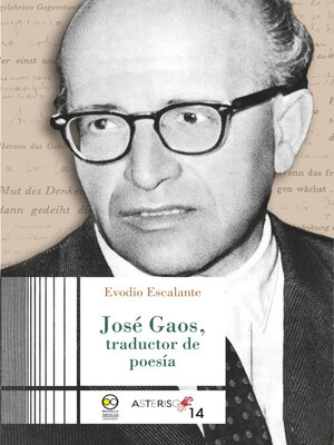 cover image of José Gaos, traductor de poesía